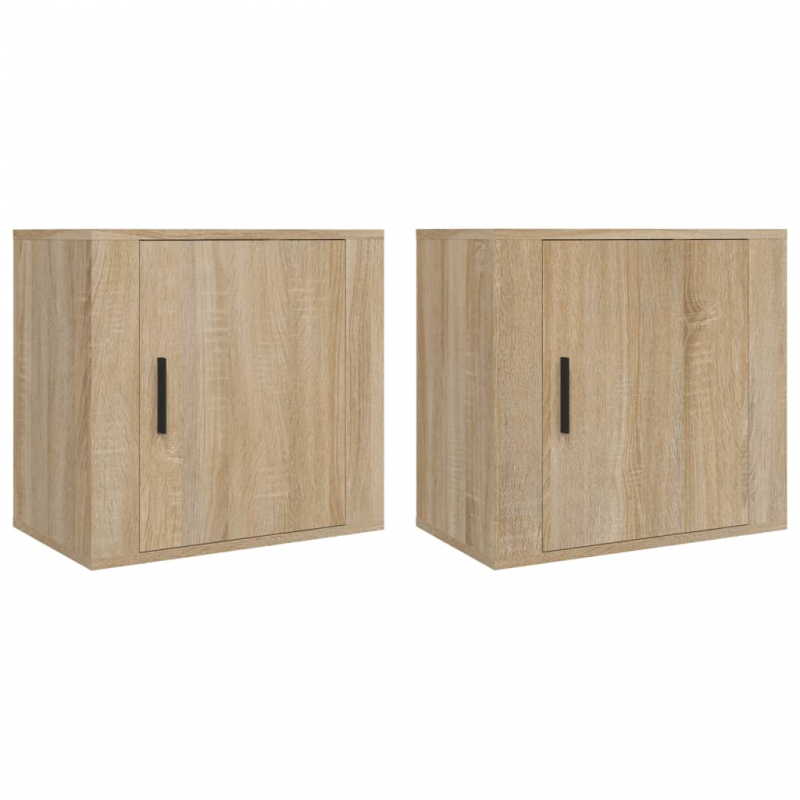 Wand-Nachttische 2 Stk. Sonoma-Eiche 50x30x47 cm