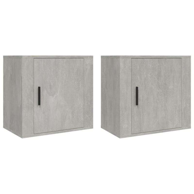 Wand-Nachttische 2 Stk. Betongrau 50x30x47 cm