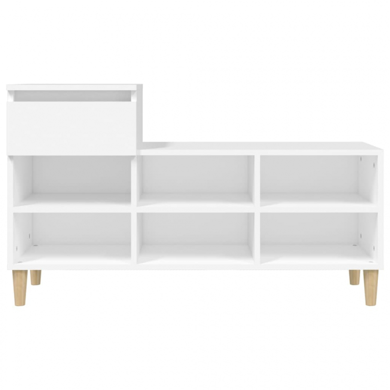 Schuhregal Weiß 102x36x60 cm Holzwerkstoff