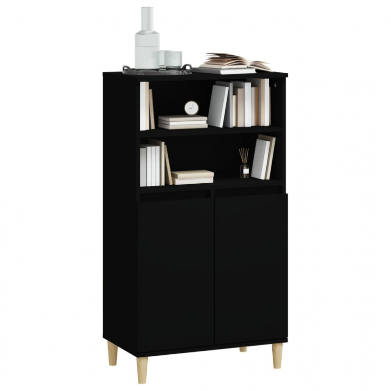 Highboard Schwarz 60x36x110 cm Holzwerkstoff