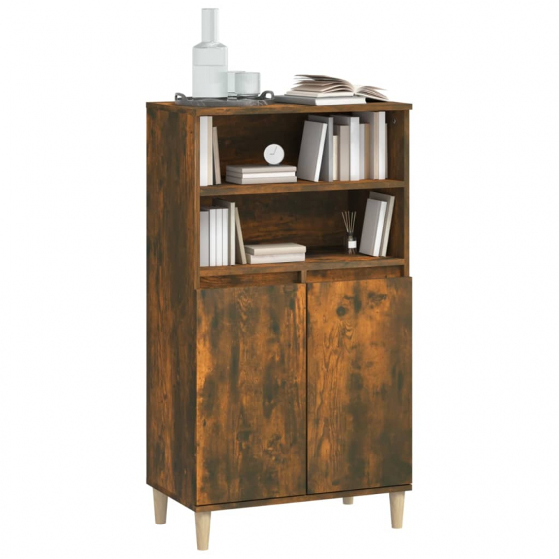 Highboard Räuchereiche 60x36x110 cm Holzwerkstoff