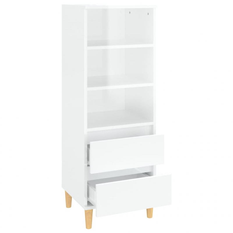 Highboard Hochglanz-Weiß 40x36x110 cm Holzwerkstoff