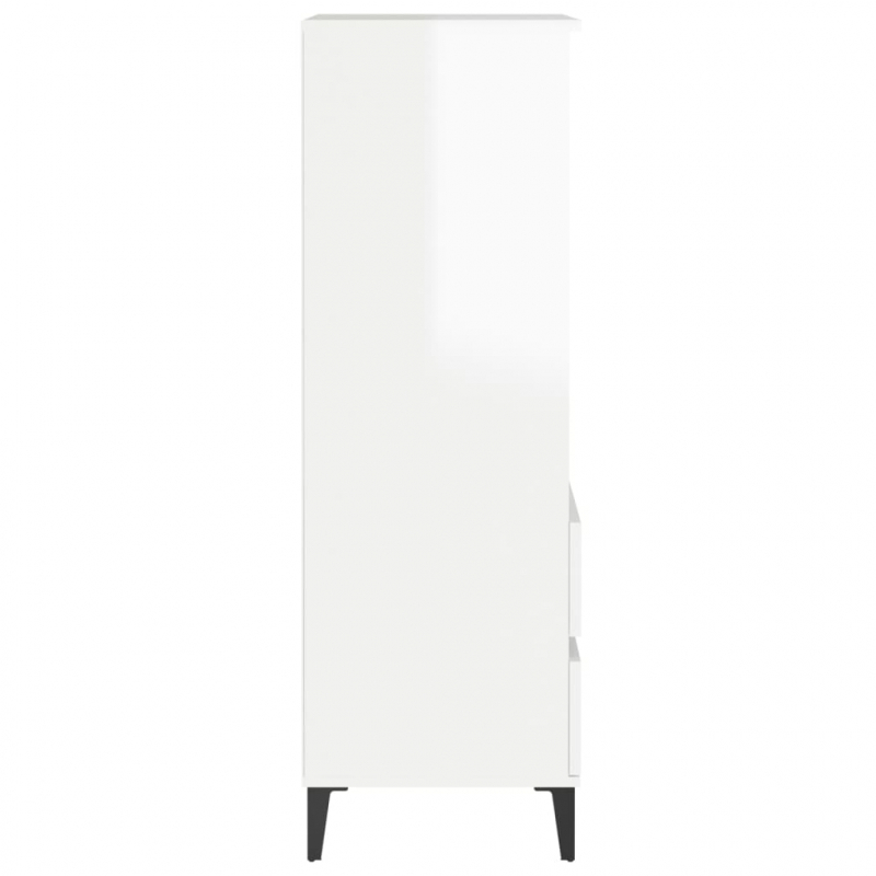 Highboard Hochglanz-Weiß 40x36x110 cm Holzwerkstoff