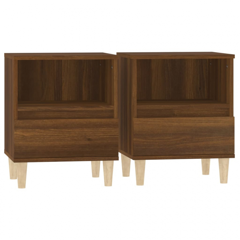 Nachttische 2 Stk. Braun Eichen-Optik 40x35x50 cm
