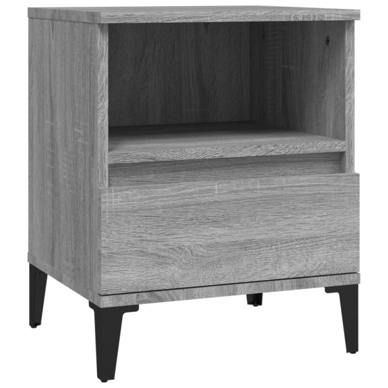 Nachttische 2 Stk. Grau Sonoma 40x35x50 cm