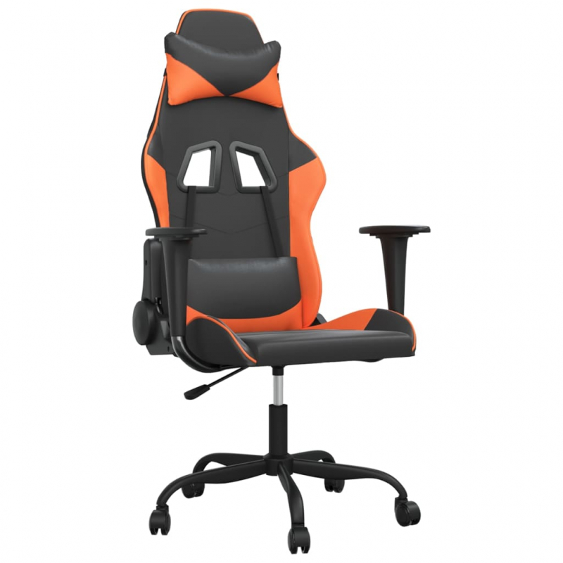 Gaming-Stuhl Schwarz und Orange Kunstleder