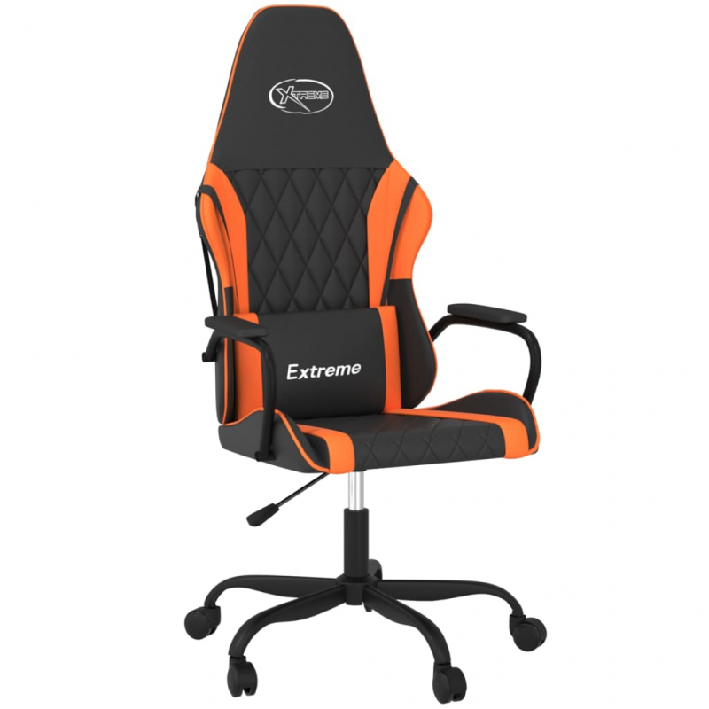 Gaming-Stuhl Schwarz und Orange Kunstleder