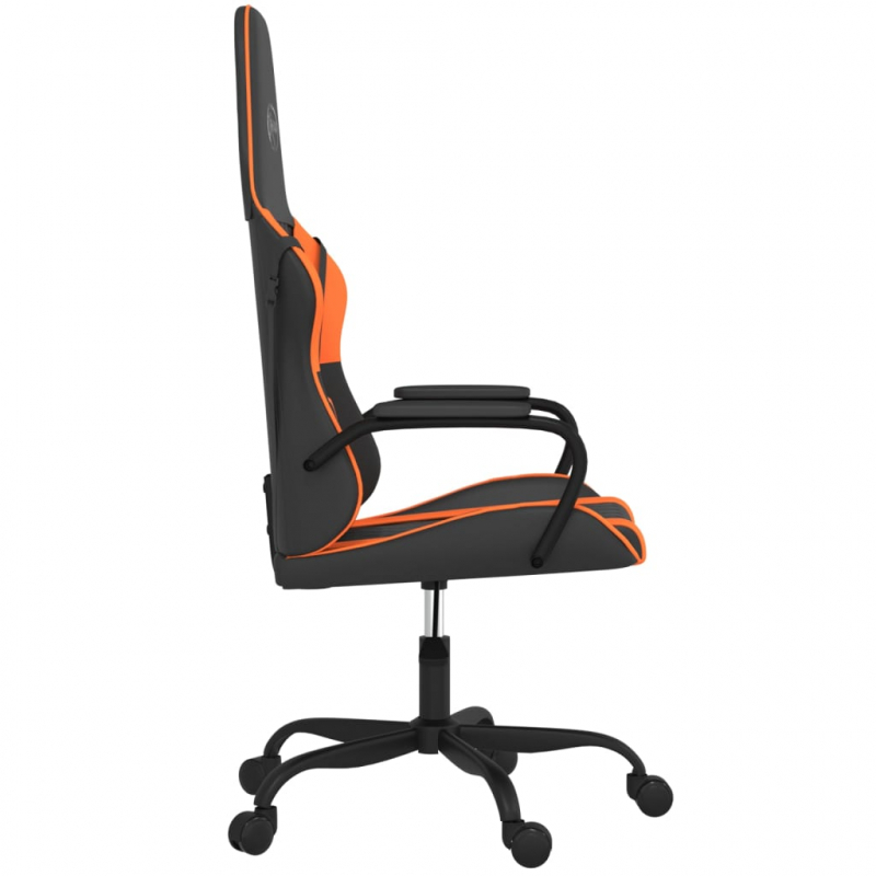 Gaming-Stuhl Schwarz und Orange Kunstleder