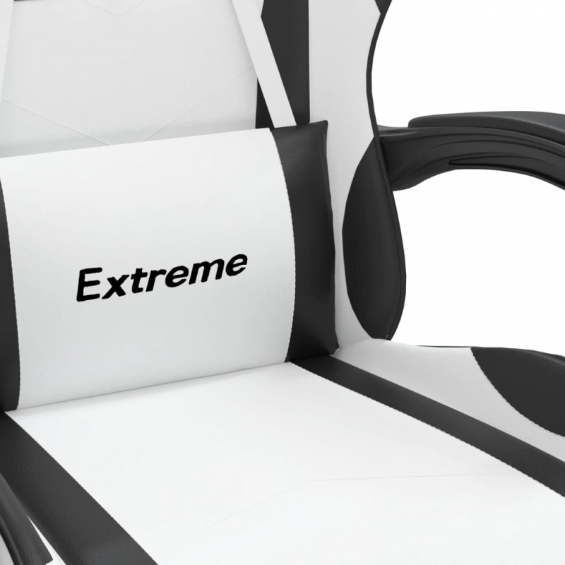 Gaming-Stuhl Weiß und Schwarz Kunstleder