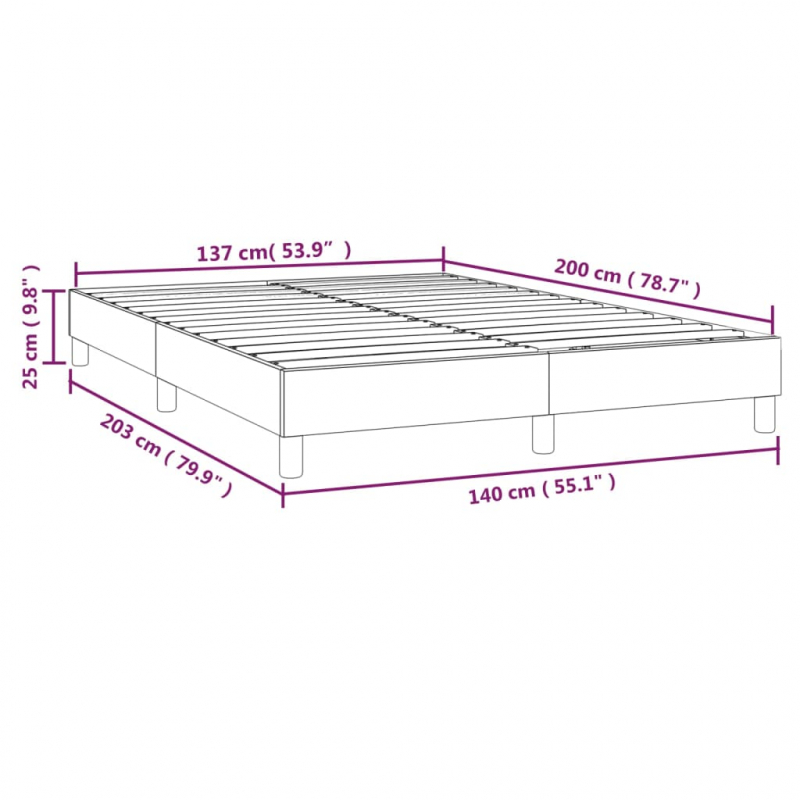 Bettgestell Grau 140x200 cm Kunstleder