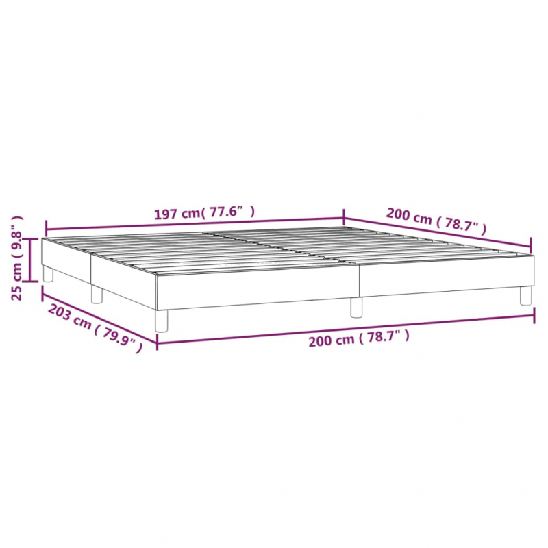 Bettgestell Grau 200x200 cm Kunstleder