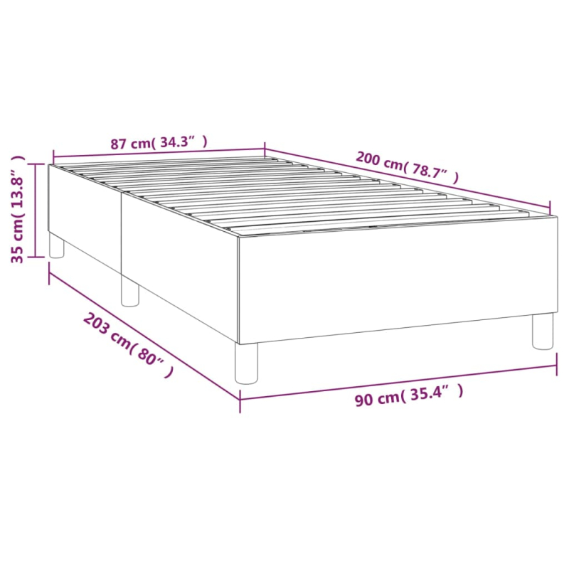 Bettgestell Creme 90x200 cm Kunstleder