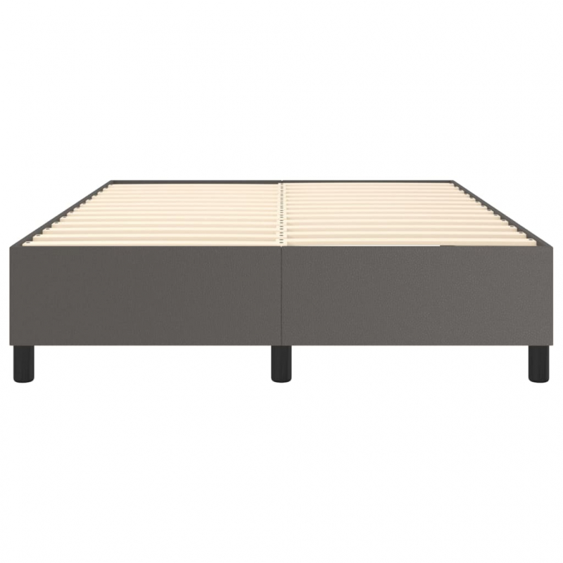 Bettgestell Grau 140x190 cm Kunstleder
