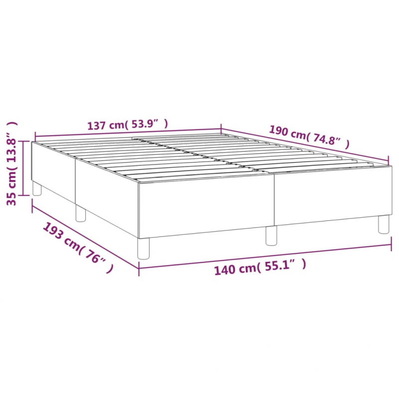 Bettgestell Grau 140x190 cm Kunstleder