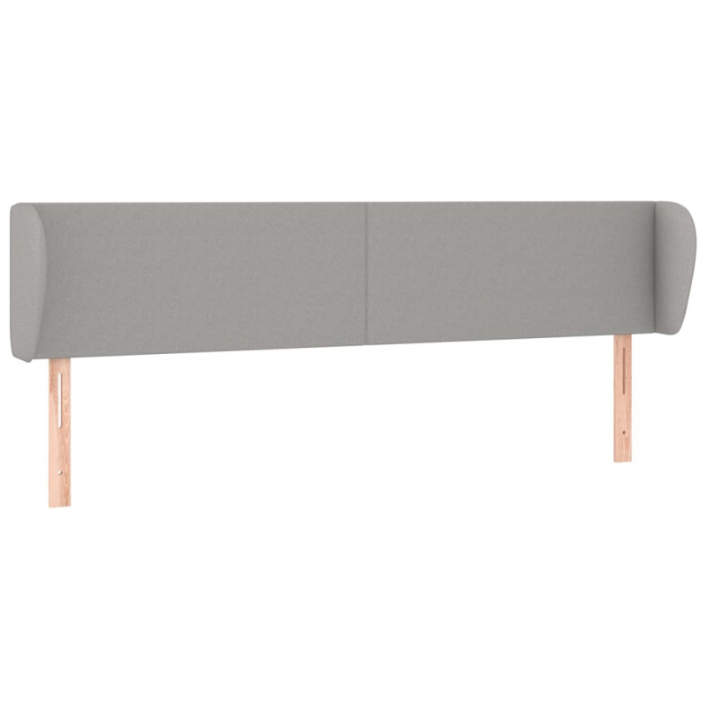 Kopfteil mit Ohren Hellgrau 183x23x78/88 cm Stoff