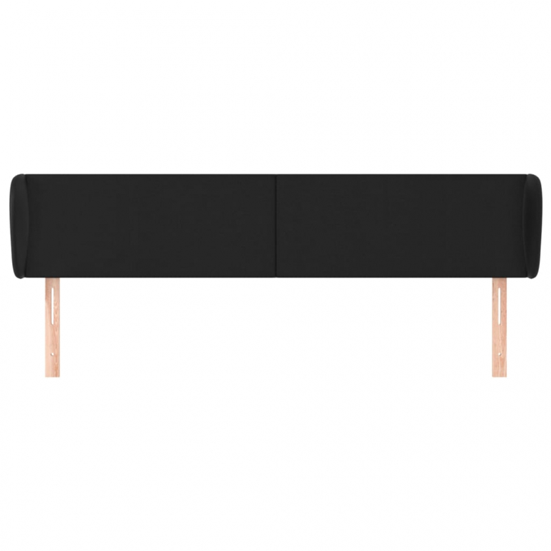 Kopfteil mit Ohren Schwarz 203x23x78/88 cm Kunstleder