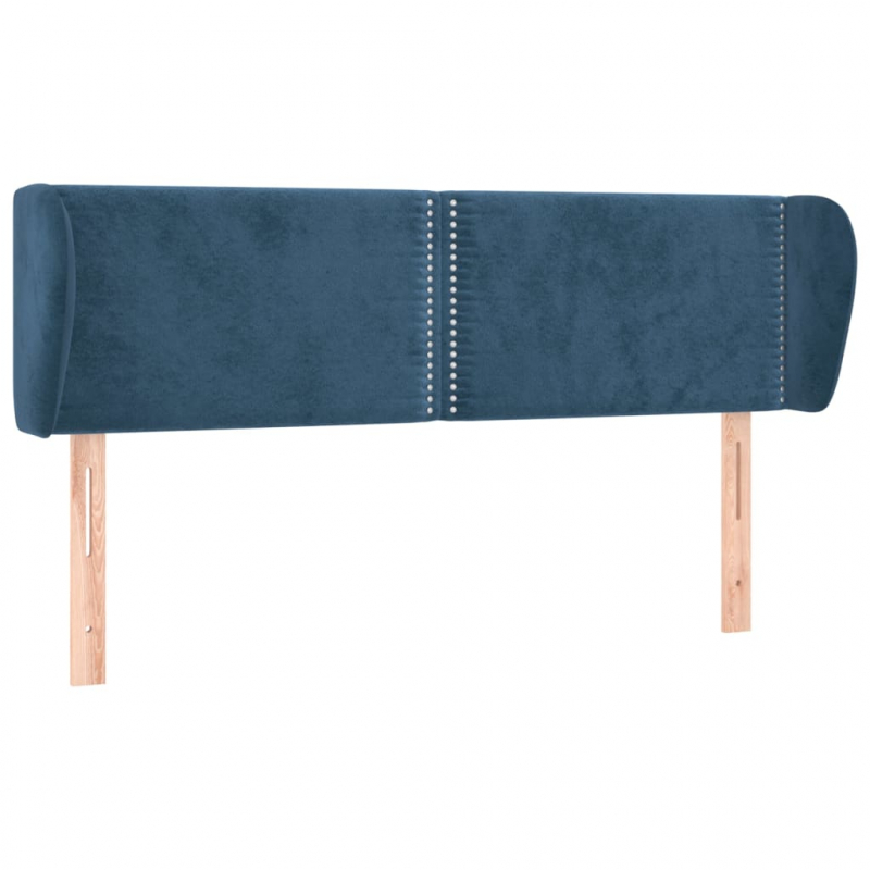 Kopfteil mit Ohren Dunkelblau 147x23x78/88 cm Samt