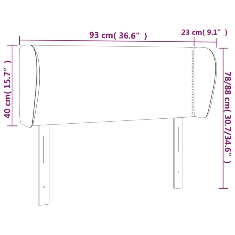 Kopfteil mit Ohren Cappuccino-Braun 93x23x78/88 cm Kunstleder