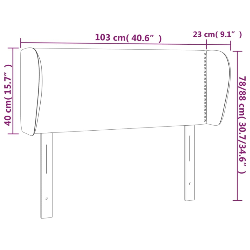 Kopfteil mit Ohren Cappuccino-Braun 103x23x78/88 cm Kunstleder