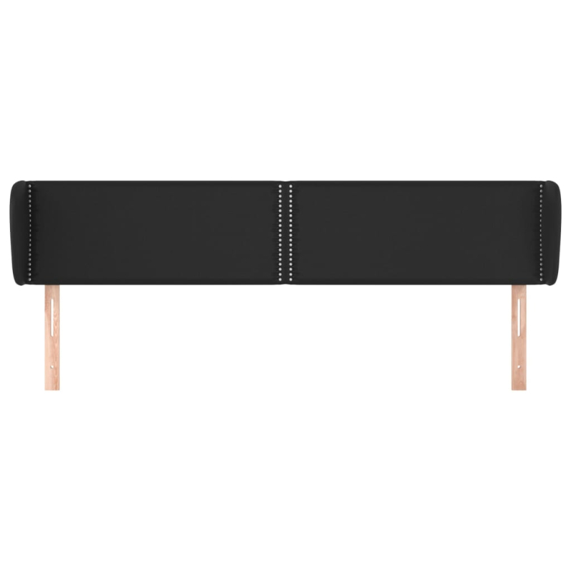 Kopfteil mit Ohren Schwarz 163x23x78/88 cm Kunstleder