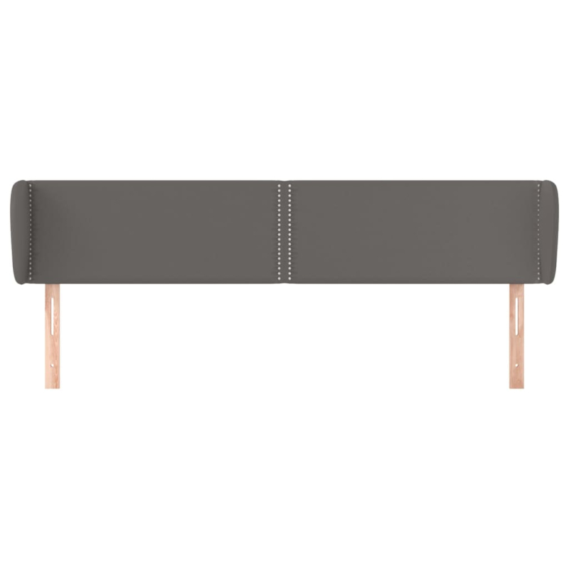 Kopfteil mit Ohren Grau 183x23x78/88 cm Kunstleder