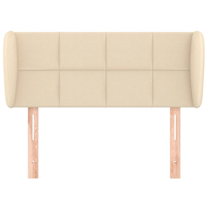 Kopfteil mit Ohren Creme 93x23x78/88 cm Stoff