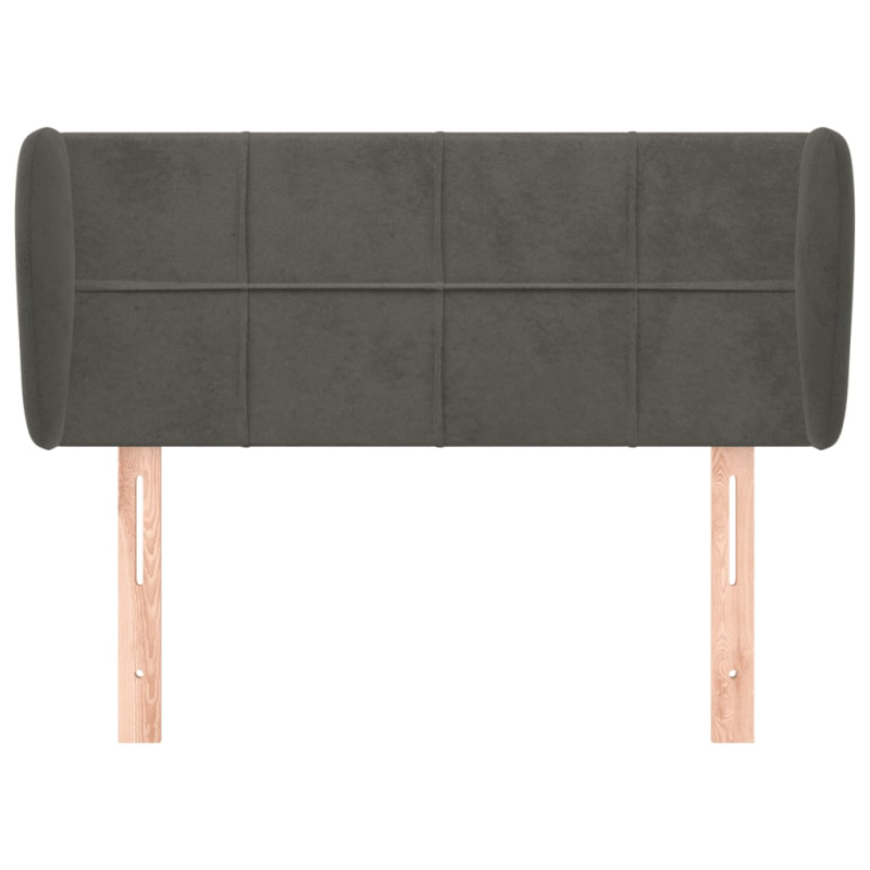 Kopfteil mit Ohren Dunkelgrau 103x23x78/88 cm Samt