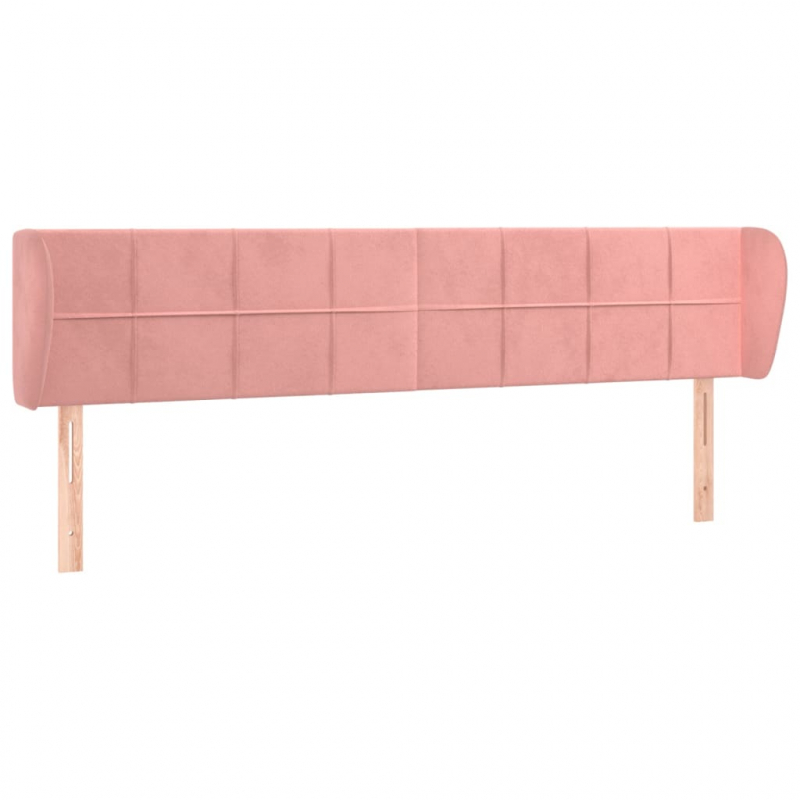 Kopfteil mit Ohren Rosa 183x23x78/88 cm Samt