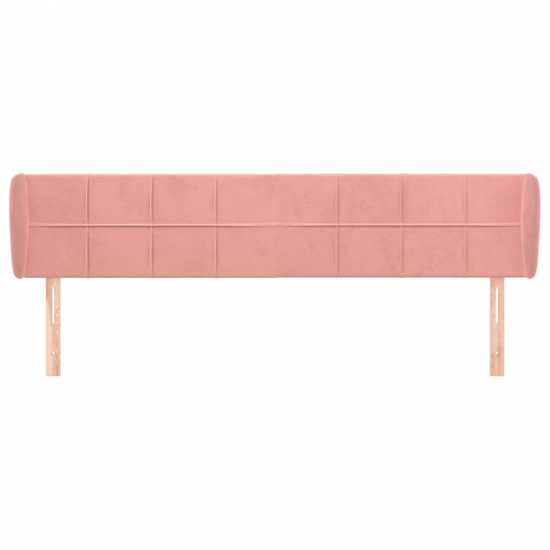 Kopfteil mit Ohren Rosa 183x23x78/88 cm Samt