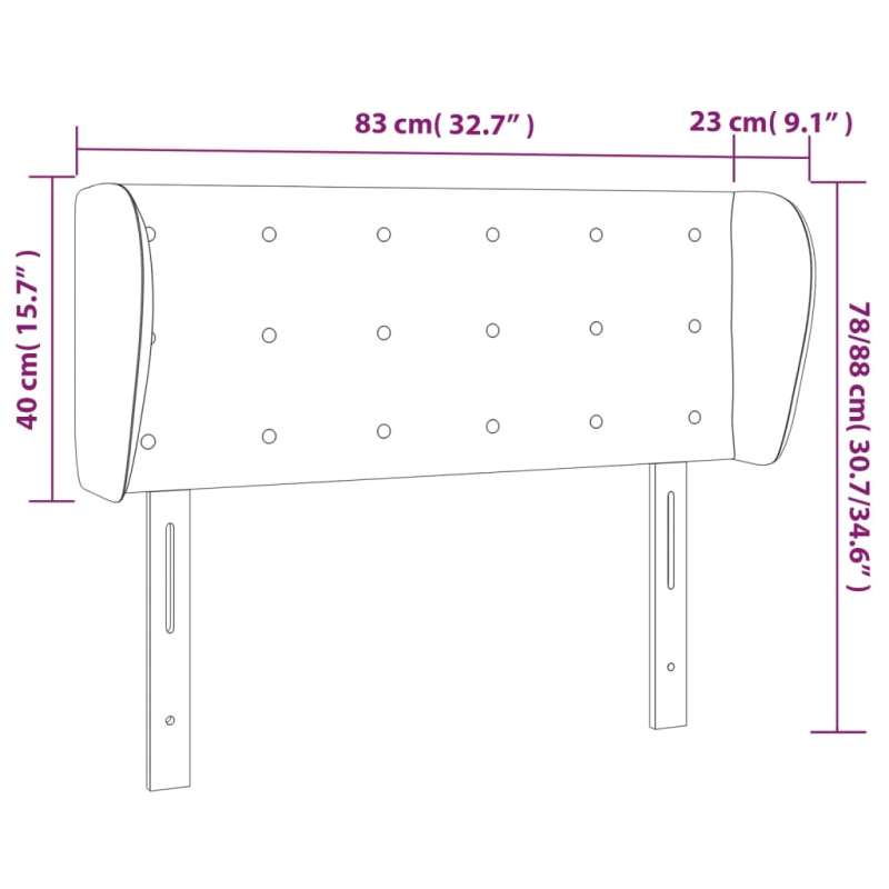 Kopfteil mit Ohren Cappuccino-Braun 83x23x78/88 cm Kunstleder