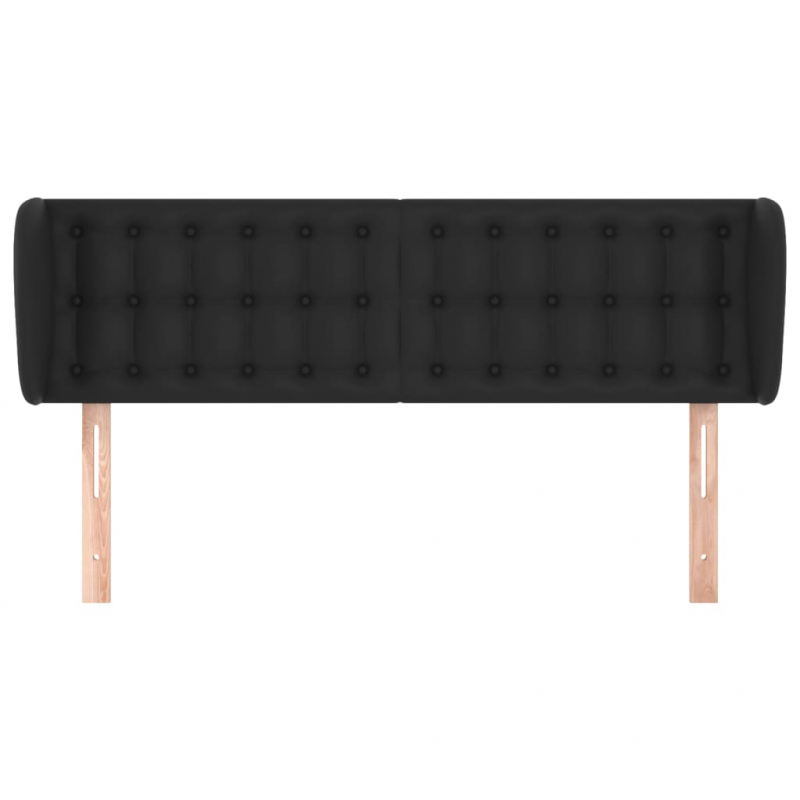 Kopfteil mit Ohren Schwarz 147x23x78/88 cm Kunstleder
