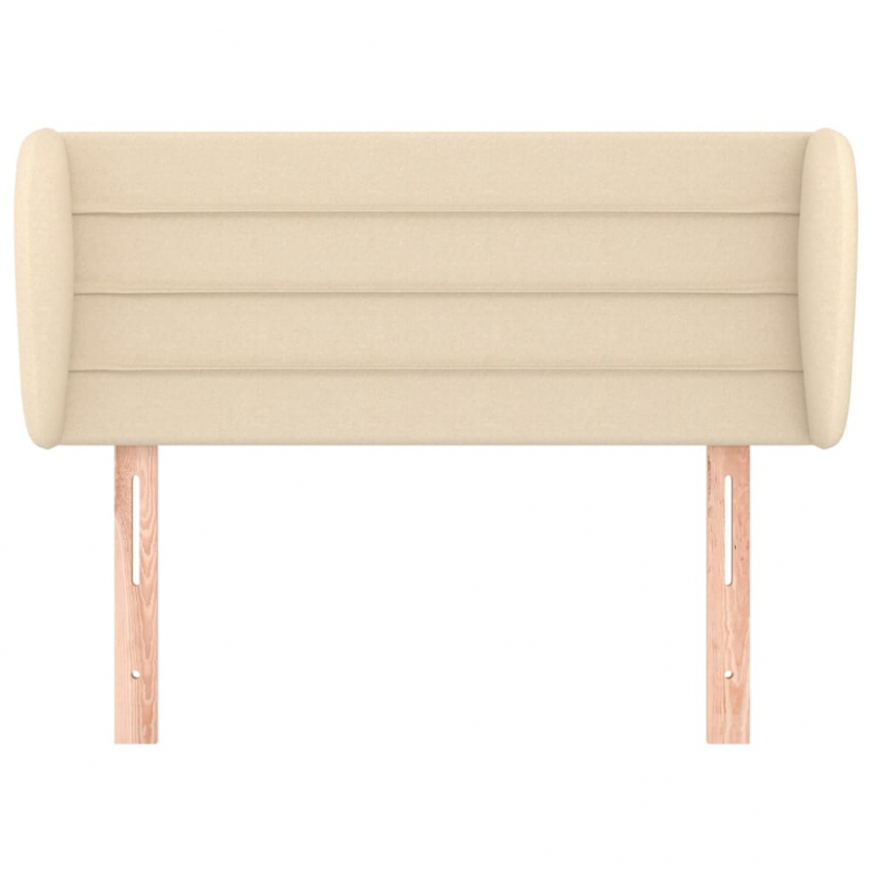 Kopfteil mit Ohren Creme 83x23x78/88 cm Stoff