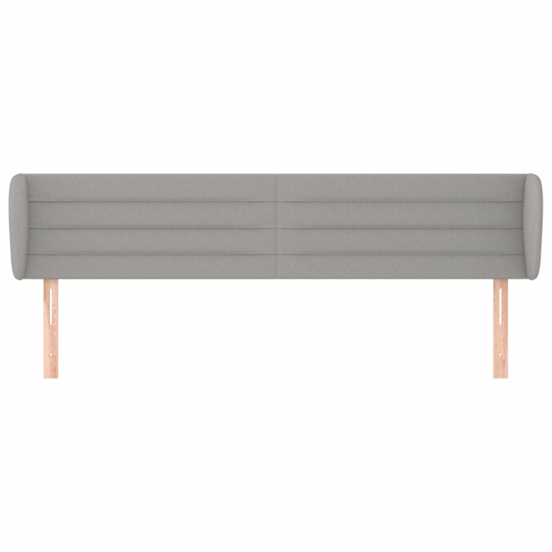Kopfteil mit Ohren Hellgrau 183x23x78/88 cm Stoff