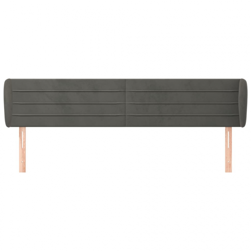 Kopfteil mit Ohren Dunkelgrau 163x23x78/88 cm Samt