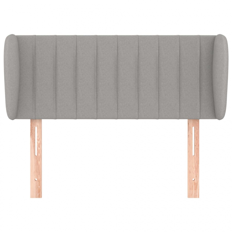 Kopfteil mit Ohren Hellgrau 83x23x78/88 cm Stoff