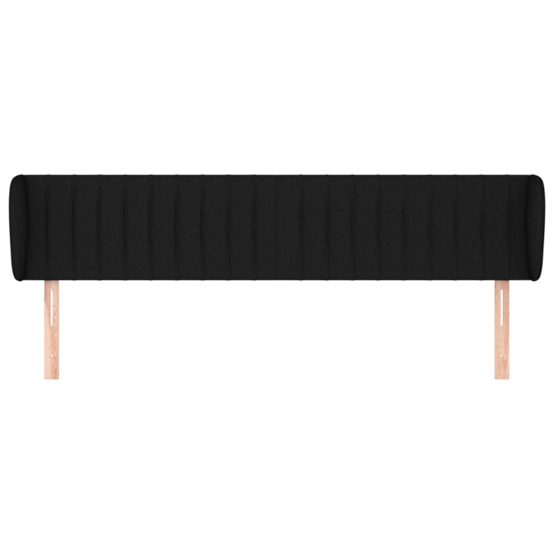 Kopfteil mit Ohren Schwarz 163x23x78/88 cm Stoff