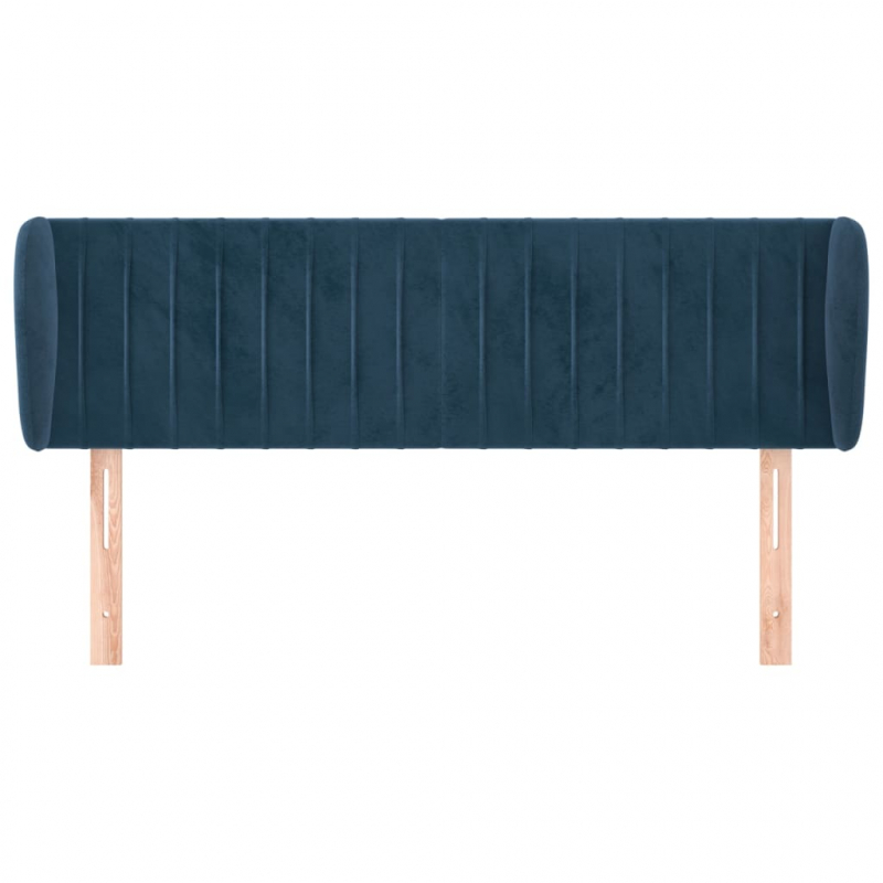 Kopfteil mit Ohren Dunkelblau 147x23x78/88 cm Samt