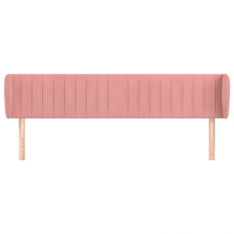 Kopfteil mit Ohren Rosa 183x23x78/88 cm Samt