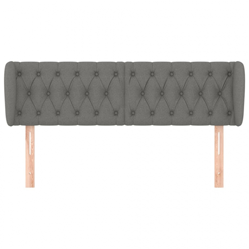 Kopfteil mit Ohren Dunkelgrau 147x23x78/88 cm Stoff