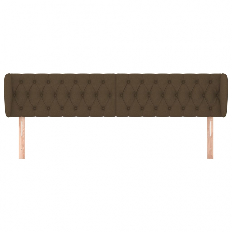 Kopfteil mit Ohren Dunkelbraun 203x23x78/88 cm Stoff