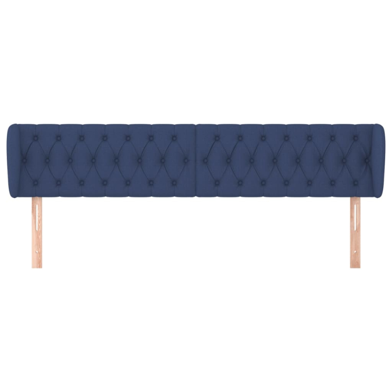 Kopfteil mit Ohren Blau 203x23x78/88 cm Stoff