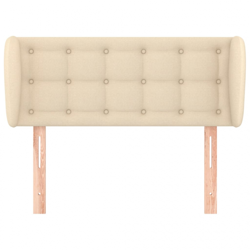 Kopfteil mit Ohren Creme 83x23x78/88 cm Stoff