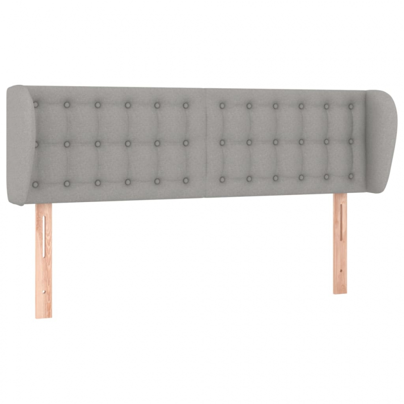 Kopfteil mit Ohren Hellgrau 147x23x78/88 cm Stoff