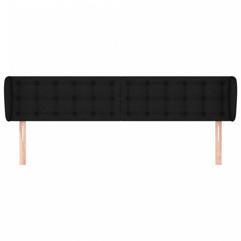 Kopfteil mit Ohren Schwarz 163x23x78/88 cm Stoff