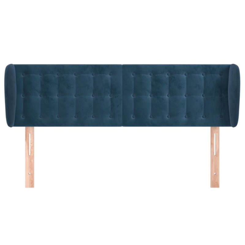 Kopfteil mit Ohren Dunkelblau 147x23x78/88 cm Samt