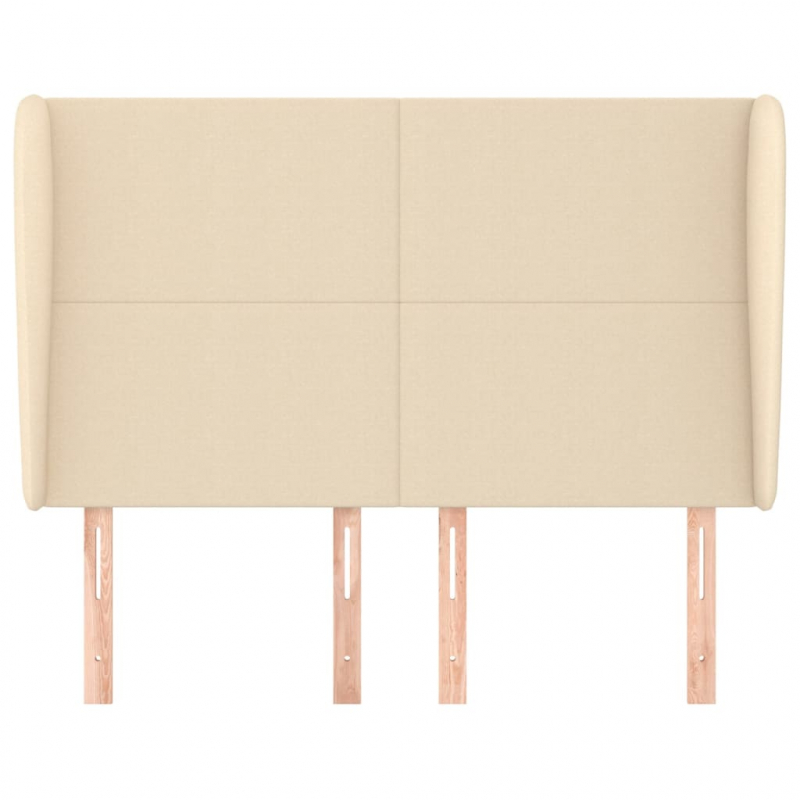 Kopfteil mit Ohren Creme 147x23x118/128 cm Stoff