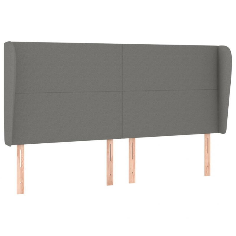 Kopfteil mit Ohren Dunkelgrau 183x23x118/128 cm Stoff