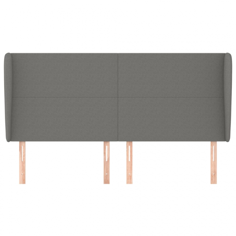 Kopfteil mit Ohren Dunkelgrau 183x23x118/128 cm Stoff
