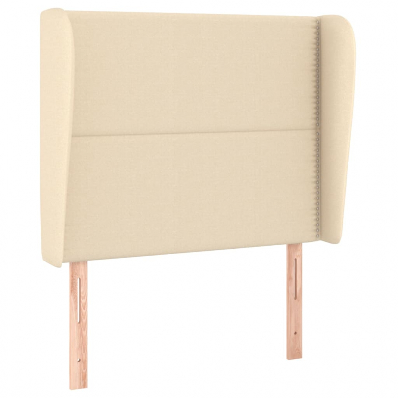 Kopfteil mit Ohren Creme 83x23x118/128 cm Stoff