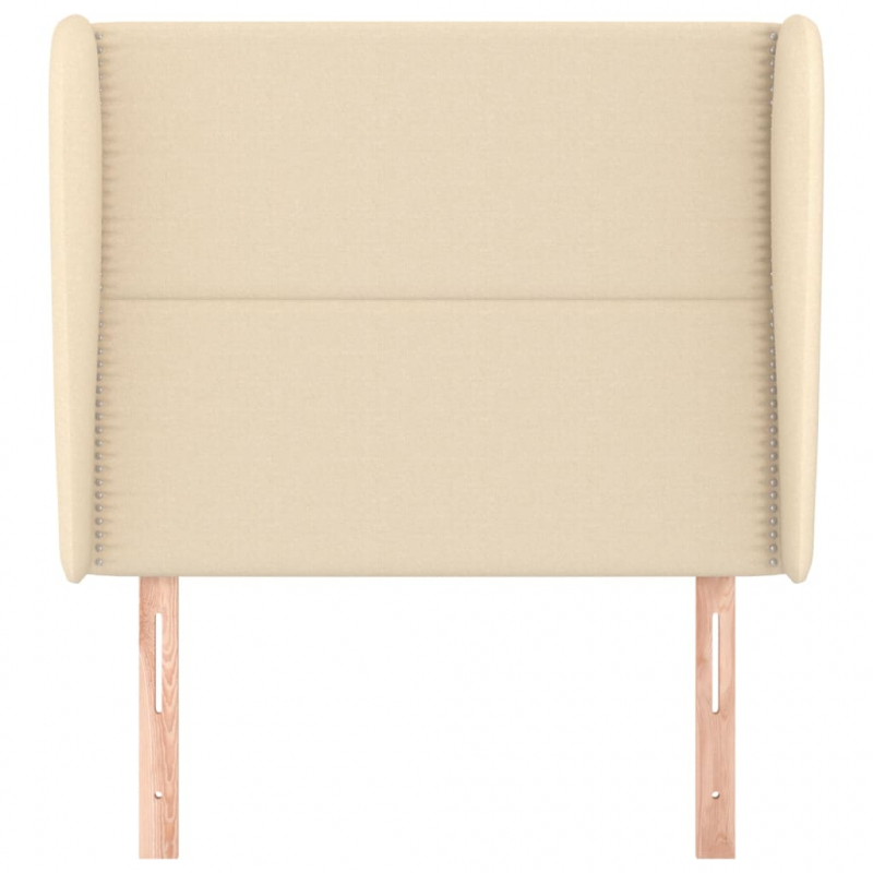 Kopfteil mit Ohren Creme 83x23x118/128 cm Stoff